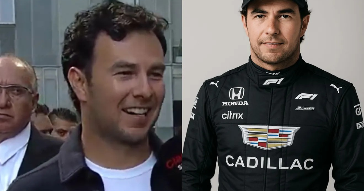 Sergio Pérez en evento 'De la pista a la cancha', anunciando su regreso a la F1 con Cadillac.