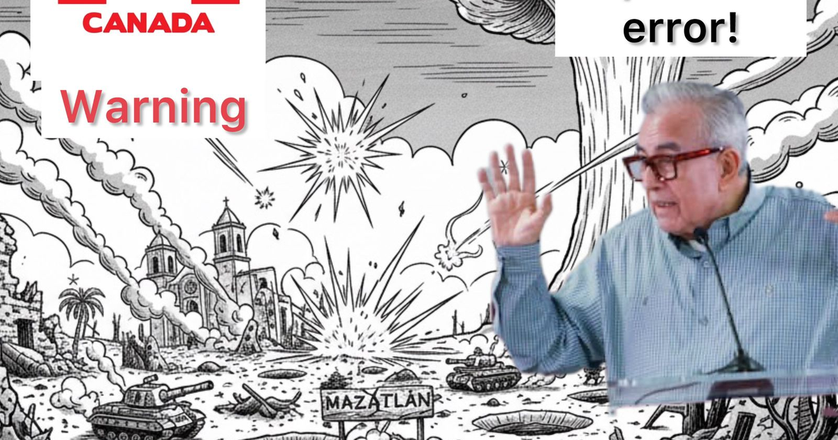 Escenario destructivo con explosiones y ruinas, reflejando la alerta de viaje para Sinaloa.