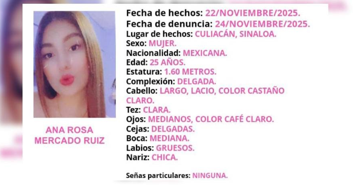 Reporte oficial de búsqueda de Ana Rosa Mercado Ruiz