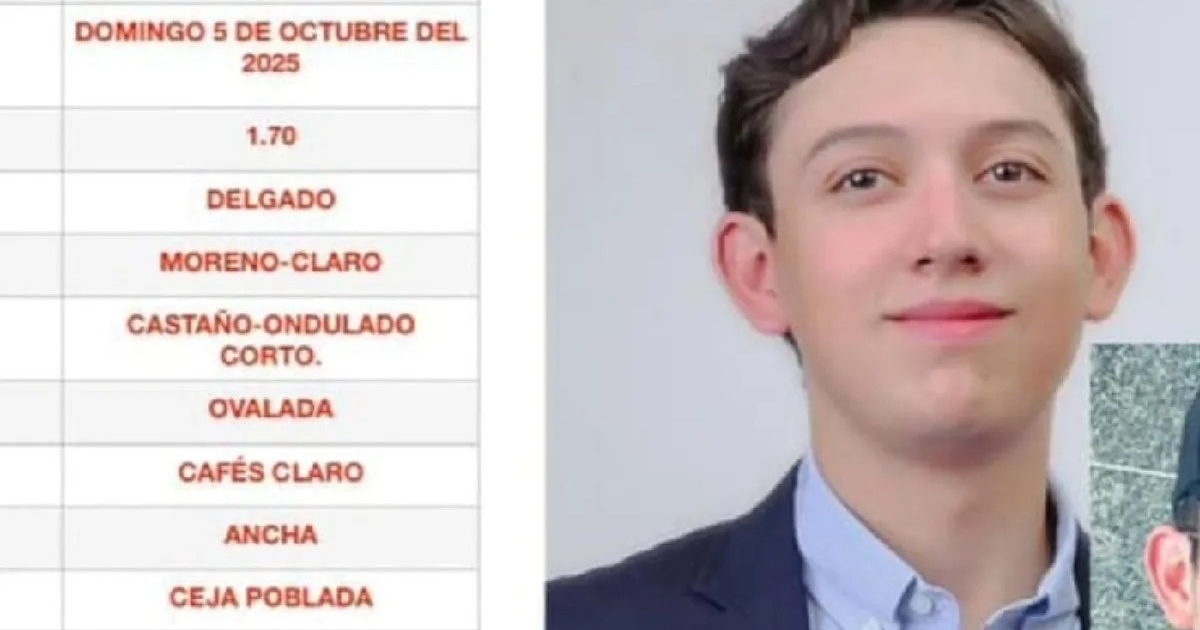 Fotografía de Carlos Emilio Galván Valenzuela con características físicas detalladas