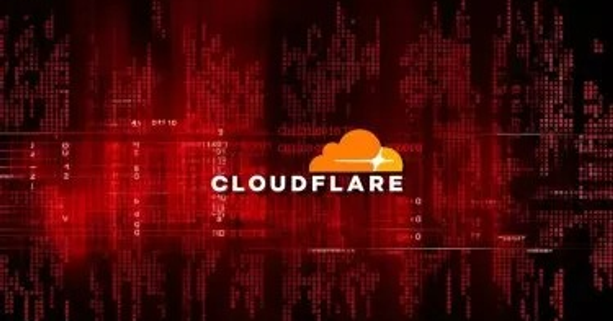 Logo de Cloudflare sobre fondo rojo, simbolizando la interrupción global de servicios en noviembre de 2025.