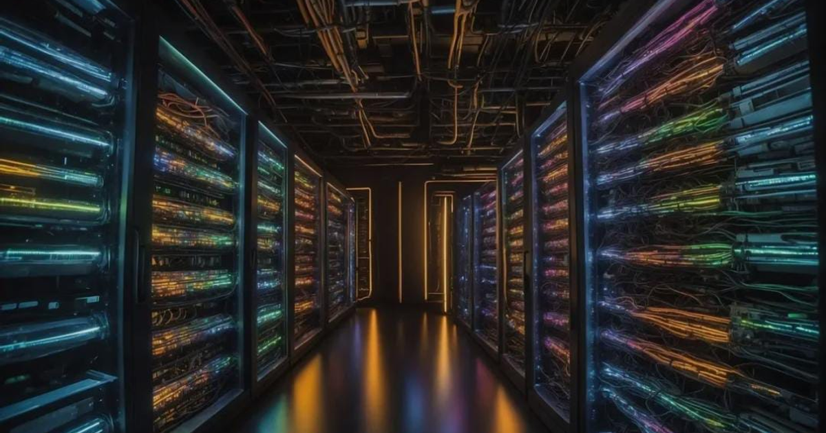 Ambiente tecnológico de sala de servidores asociado a Coatlicue, la supercomputadora pública de México