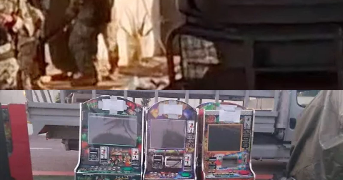 Operativo del Ejército Mexicano en Mazatlán asegurando maquinitas tragamonedas