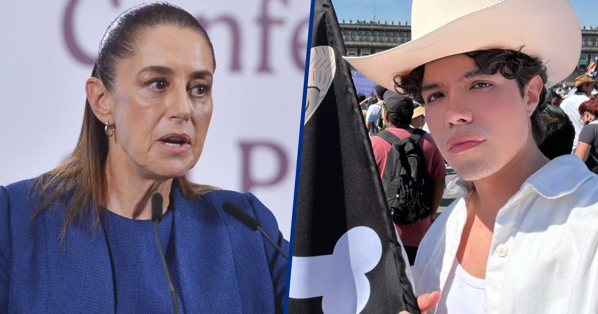 Mujer dando discurso y hombre en protesta con bandera, relacionados con la marcha 'Generación Z' en CDMX.