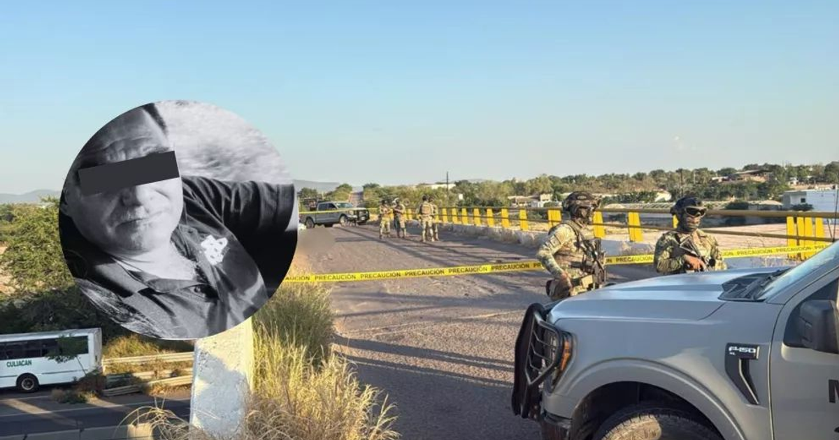 Agentes de seguridad en punto de control en Culiacán, Sinaloa, tras hallazgo en puente Piggy Back