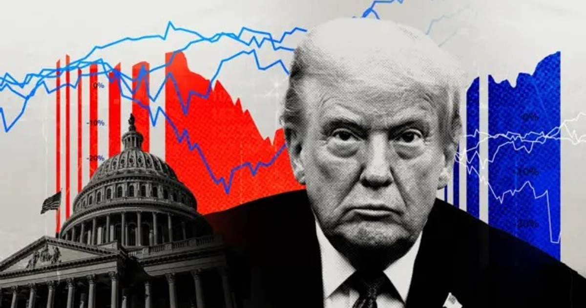 Montaje gráfico sobre políticas de Trump y su impacto en latinos en EE. UU.