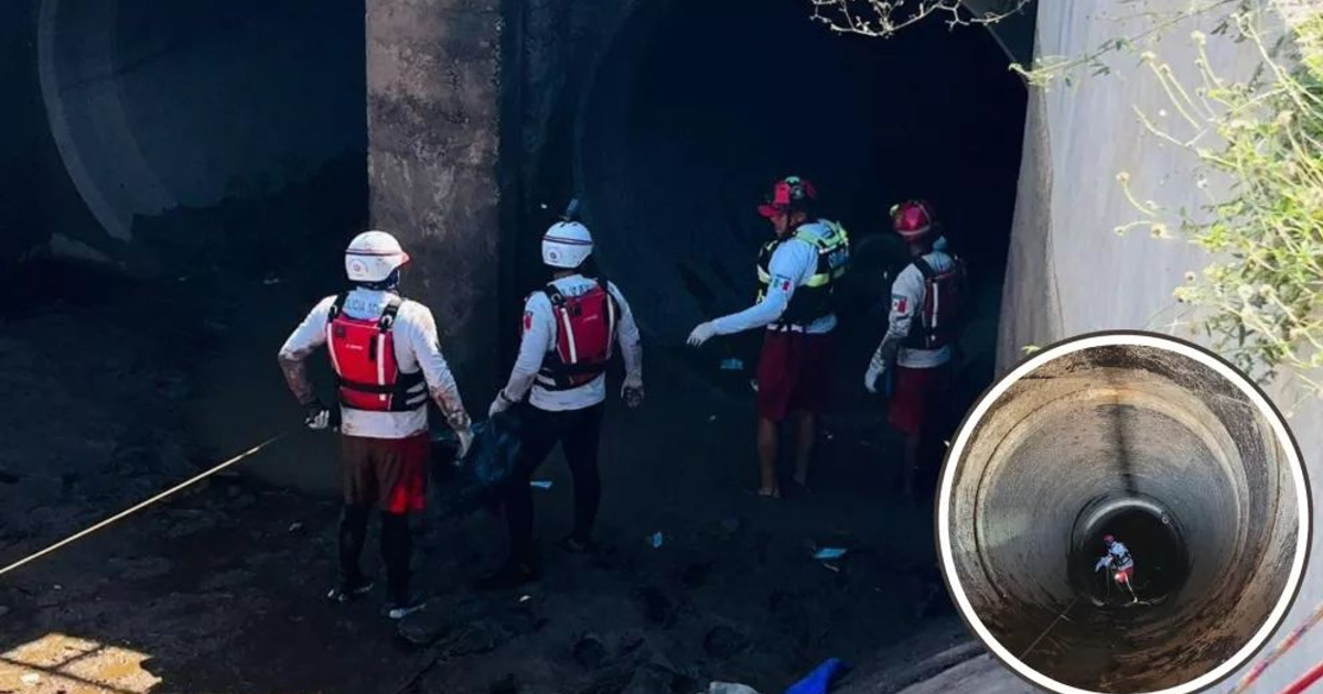 Rescatistas en túnel durante operativo de búsqueda en Mazatlán