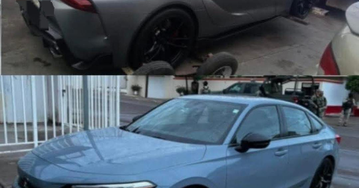 Operativo militar en Culiacán: Aseguramiento de un coche deportivo y un sedán azul
