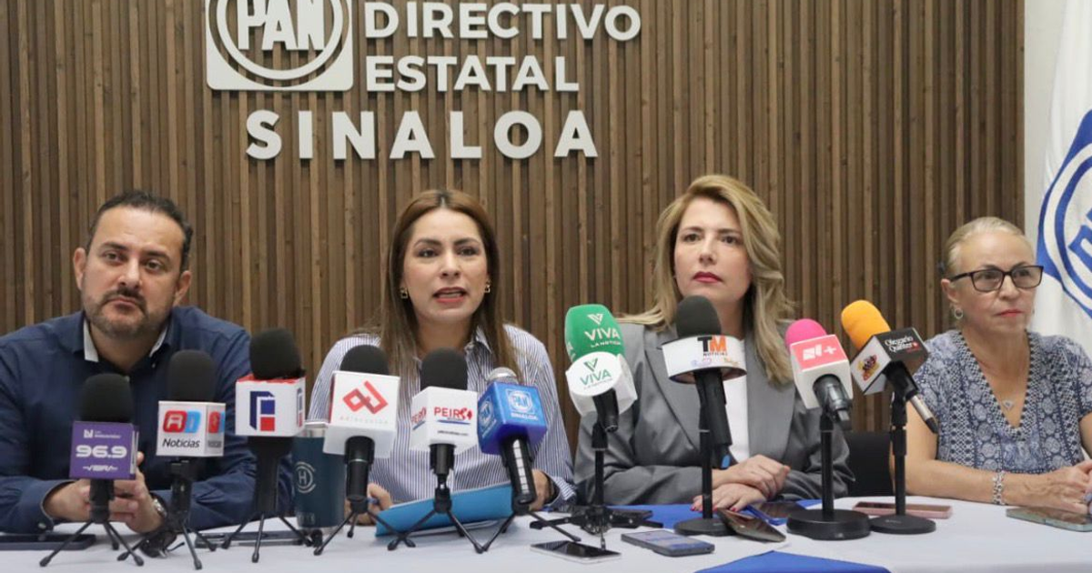 Integrantes del PAN Sinaloa en rueda de prensa sobre la desaparición de la CEAIP