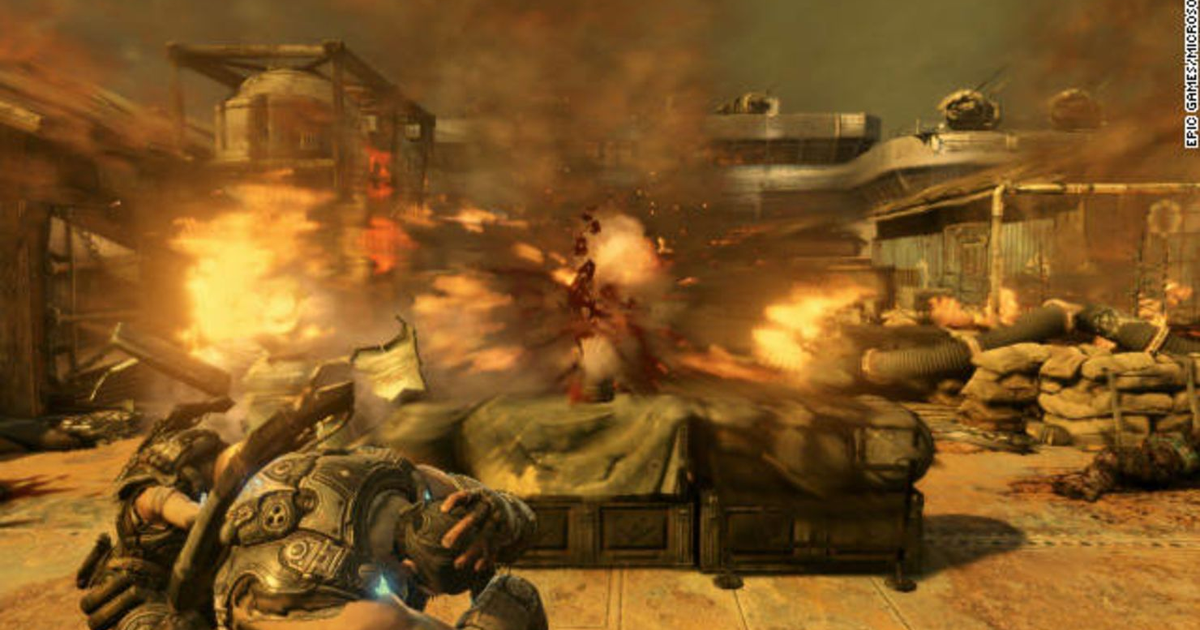 Escena de explosión en un videojuego de acción post-apocalíptico