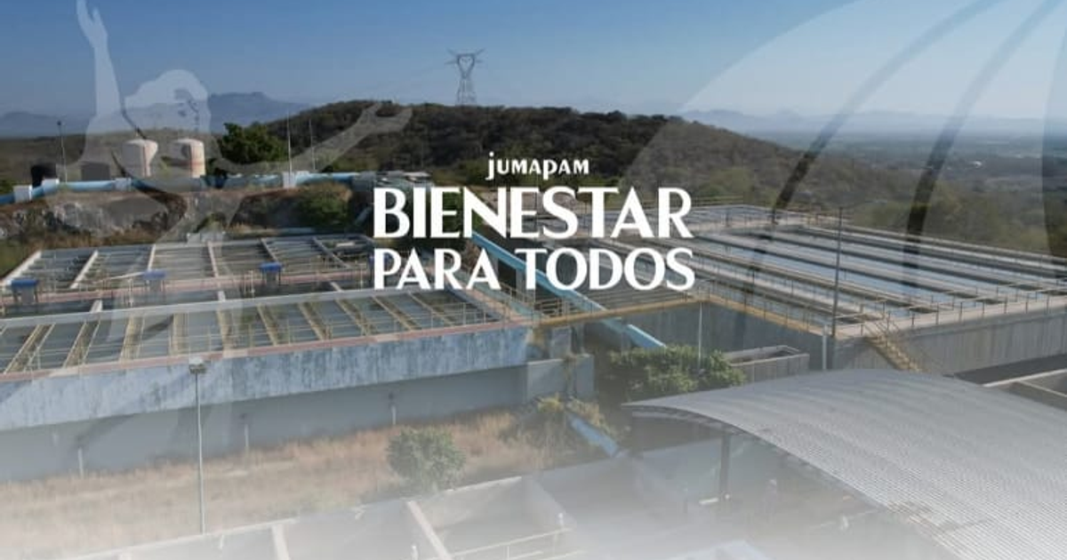 Vista aérea de la planta de tratamiento de agua de Jumapam en Mazatlán.