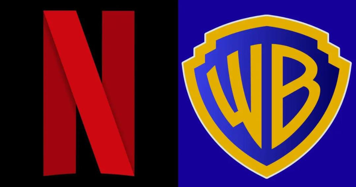 Logotipos de Netflix y Warner Bros. simbolizando su reciente adquisición mutua