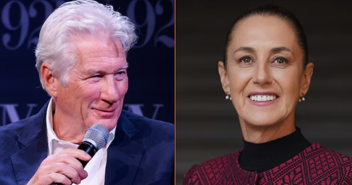 Richard Gere hablando en la FIL Guadalajara 2025 defendiendo a Claudia Sheinbaum