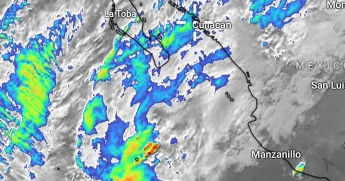 Mapa meteorológico de México mostrando precipitación variada con colores del azul al naranja, destacando zonas de alta precipitación