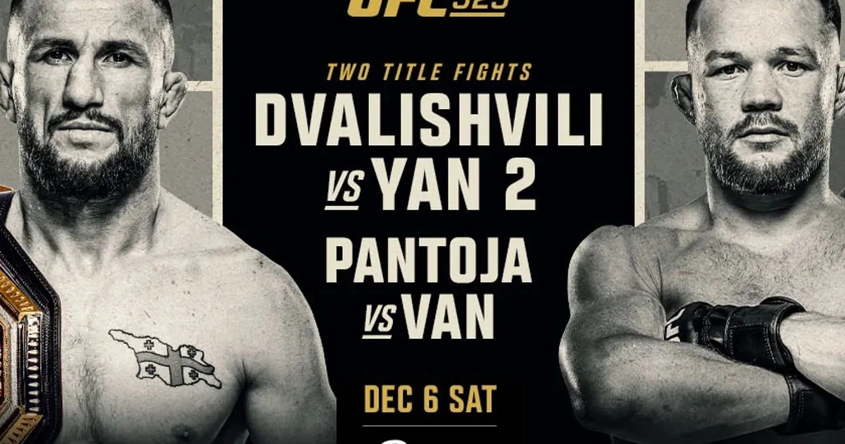Cartel de UFC 323 con peleas estelares Dvalishvili vs Yan y Pantoja vs Van