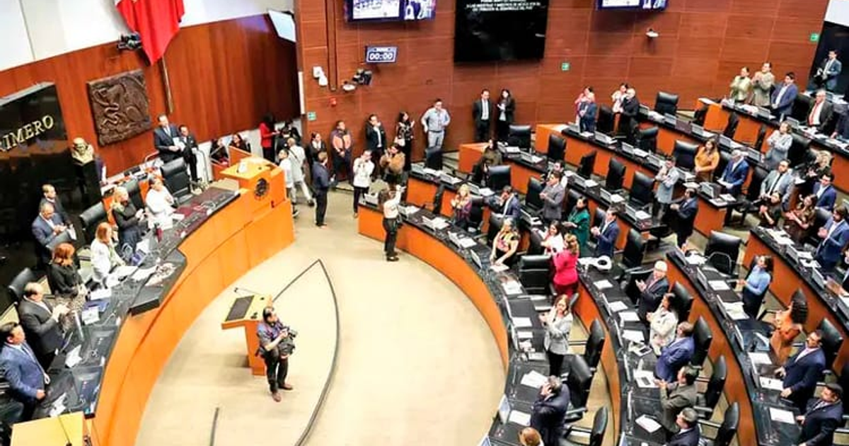 Senadores aplaudiendo durante la aprobación de la reforma al Código Penal sobre abuso sexual