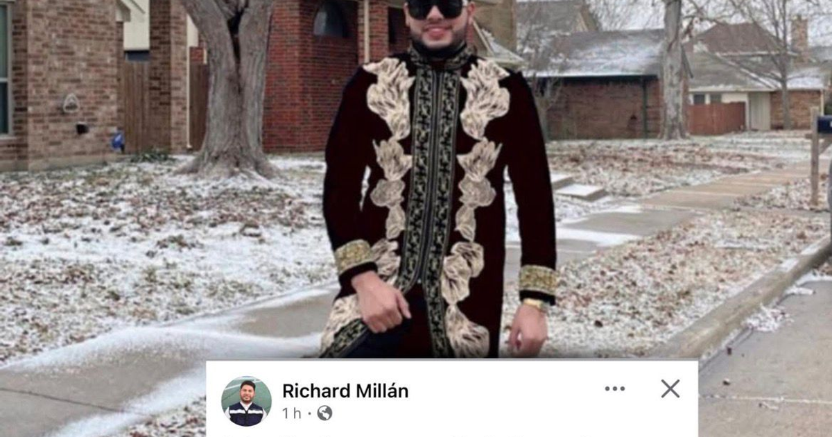 Alcalde de Elota posando en una calle nevada de California