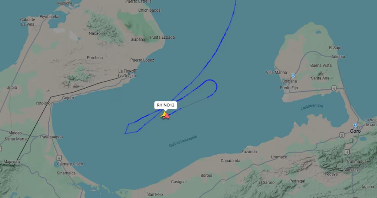 Mapa de vuelo RHINO12 en el Golfo de Venezuela