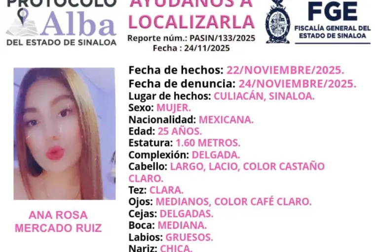 Ana Rosa Mercado Ruiz, Colectivos de Búsqueda, desapariciones, protocolo Alba, Sinaloa