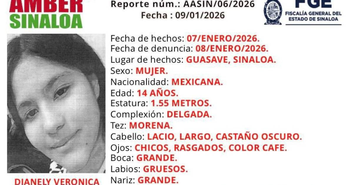 Reporte de Alerta Amber para Dianely Verónica López Rojas en Guasave, Sinaloa