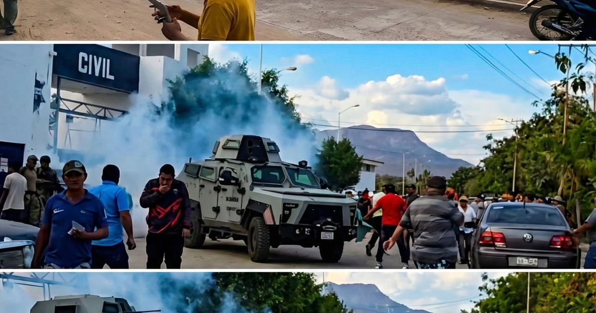 Persona observando operativo policial en Huetamo con vecindario bajo tensión