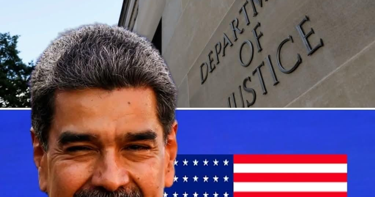 Edificio del DOJ y persona con bandera de EE. UU., contexto de admisión sobre cártel de los soles.