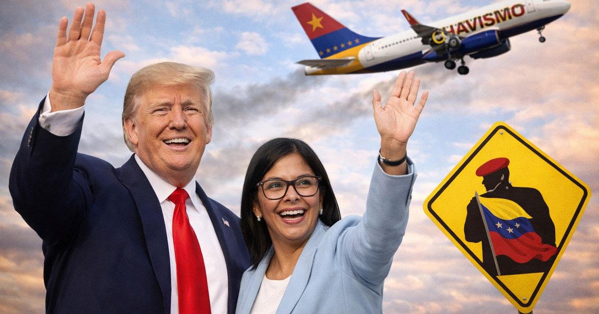 Representación satírica del cambio político en Venezuela tras la detención de Maduro y el nuevo acuerdo petrolero.