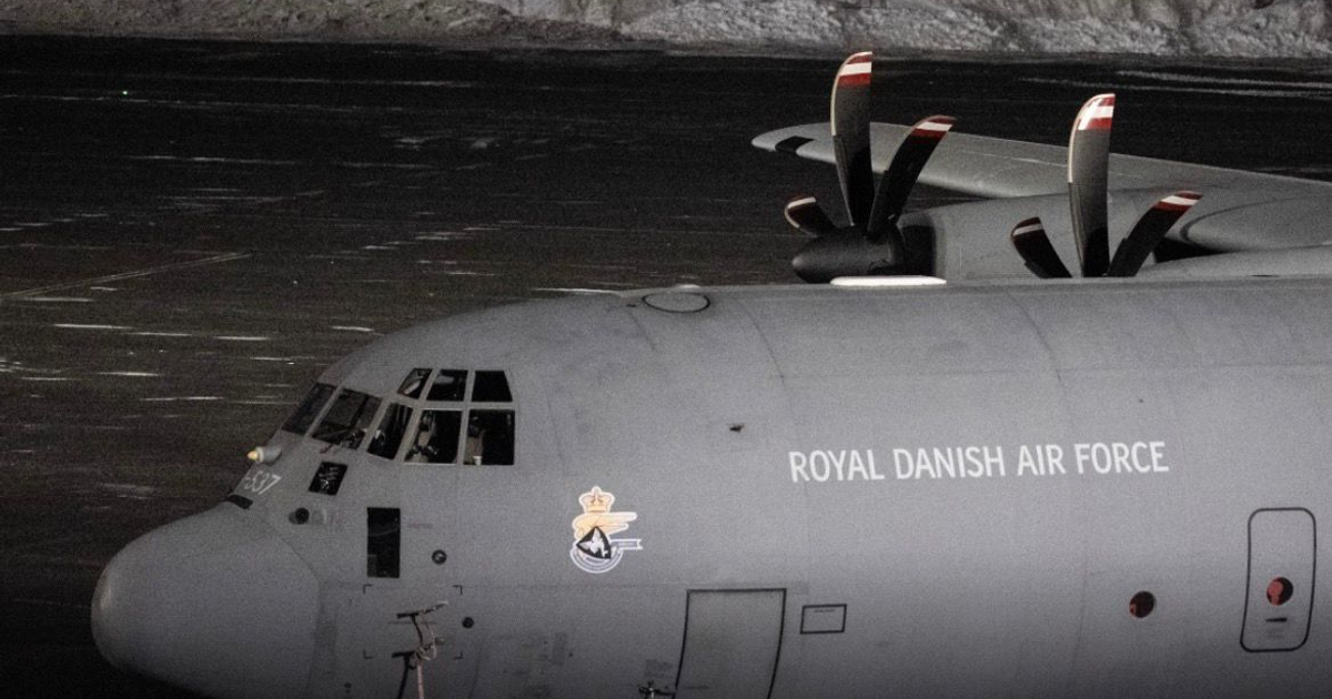 Avión de la Real Fuerza Aérea Danesa participante en 'Arctic Endurance'