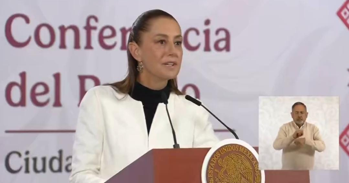 Claudia Sheinbaum en conferencia interrumpida por sismo en Guerrero.